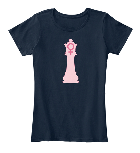 Women's Chess T Shirt New Navy T-Shirt Front