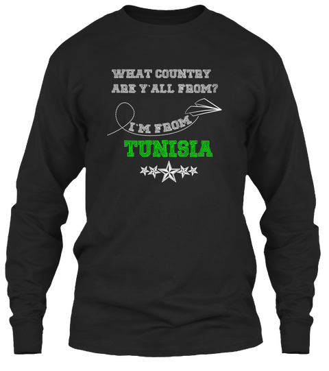 Country From  Tunisia Black Camiseta Front