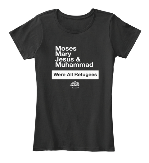 Prophets Were Refugees Arabic T Shirt Black áo T-Shirt Front