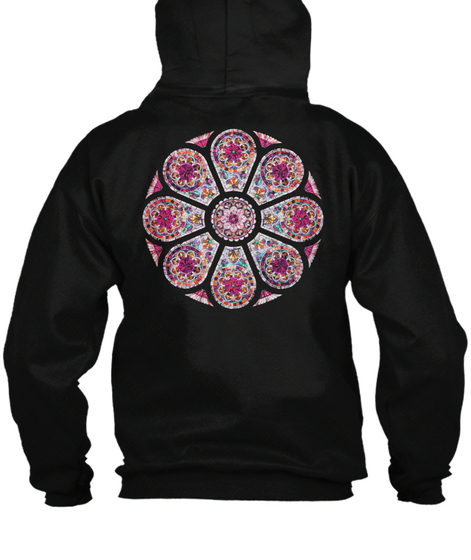 Mandala Hoddie Black T-Shirt Back