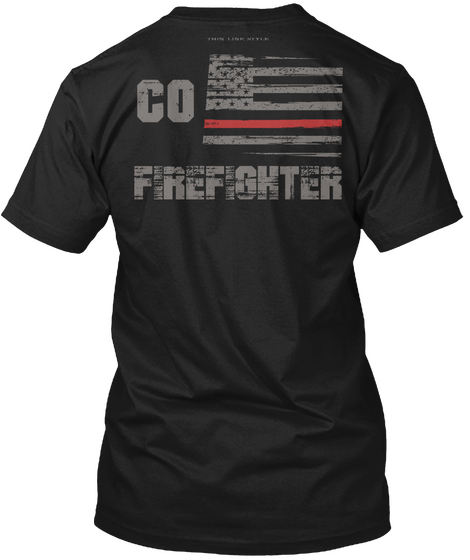 Co Firefighter Black T-Shirt Back