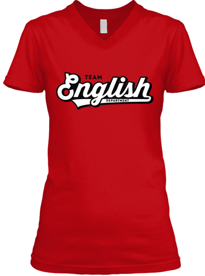 Team English Department Red T-Shirt Front