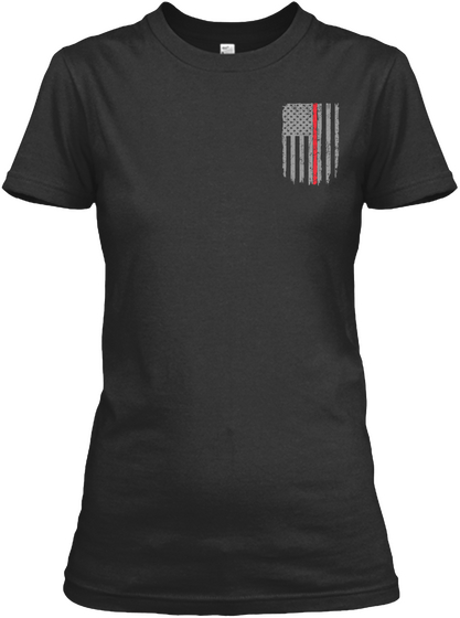 Thin Red Line  Pisces  Women's Black T-Shirt Front