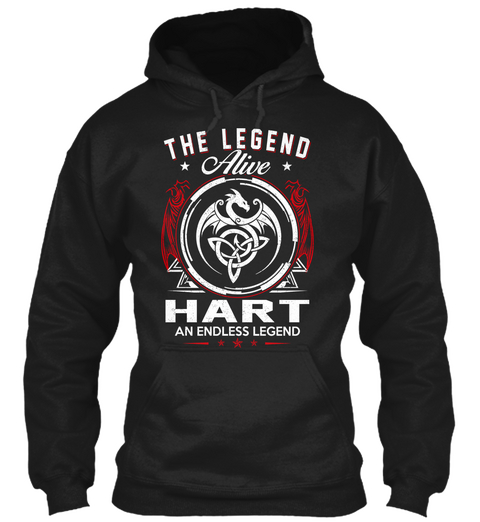 The Legend Alive Hart An Endless Legend Black T-Shirt Front