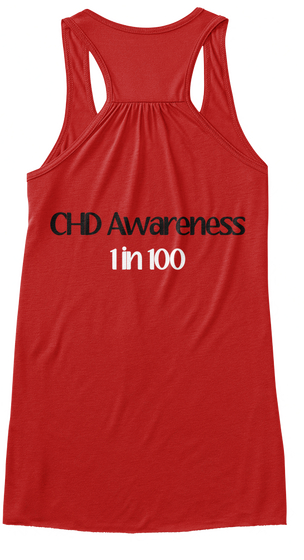 Chd Awareness 1 In 100 Red T-Shirt Back