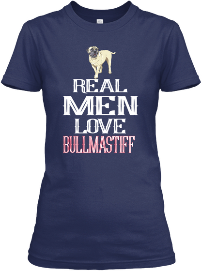 Bullmastiff Breed Lover Navy Camiseta Front