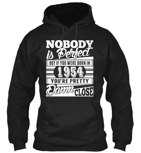 Birth Year 1954 Born In 1954 Black T-Shirt Front