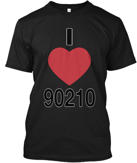 I Love 90210 Black T-Shirt Front