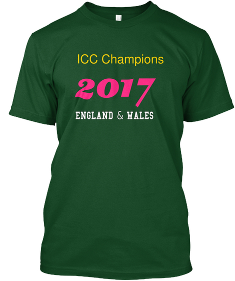 Icc Champions 2017 England & Wales  Deep Forest T-Shirt Front