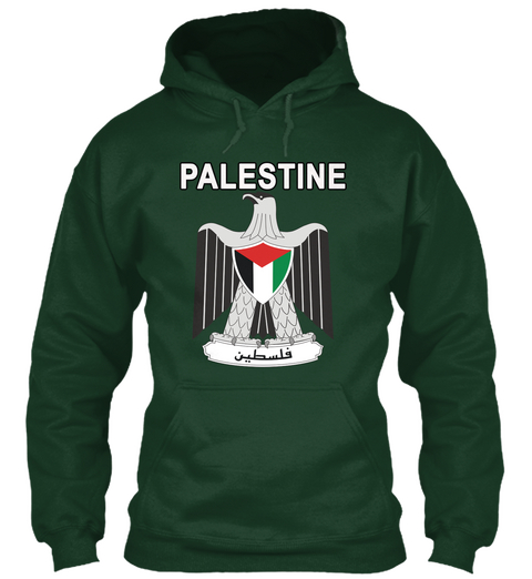 Palestine National Eagle Shirt Forest Green áo T-Shirt Front