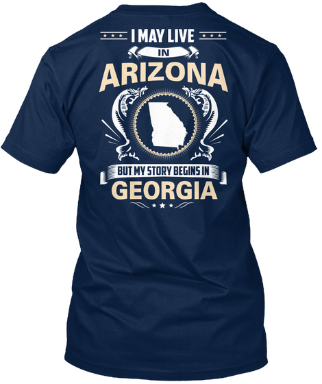 Arizona  Story Begins In Georgia Navy Camiseta Back