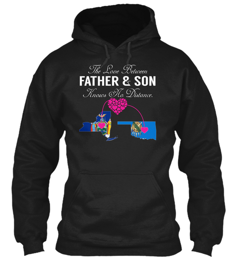 Father Son   New York Oklahoma Black áo T-Shirt Front