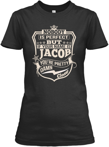 Nobody Perfect Jacob Thing Shirts Black T-Shirt Front