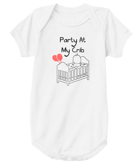Party At My Crib White áo T-Shirt Front