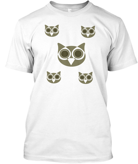 Owl Family White T-Shirt Front