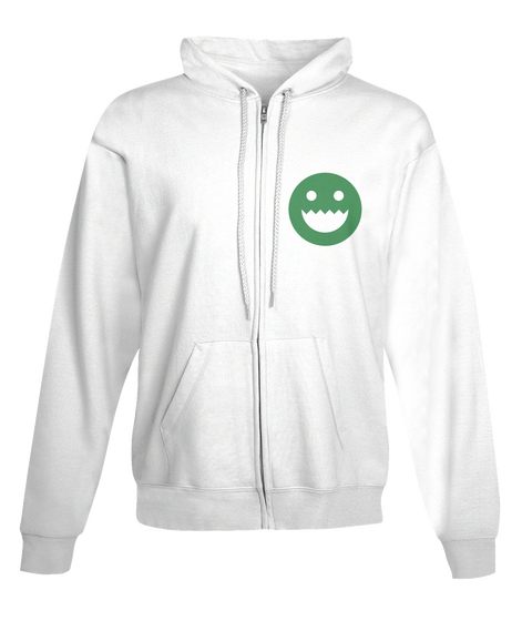 Polycount Zip Hoodie Front White T-Shirt Front