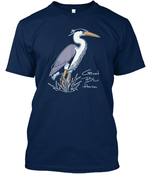 Blue Heron Navy áo T-Shirt Front