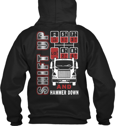 Shift Up And Hammer Down Black áo T-Shirt Back