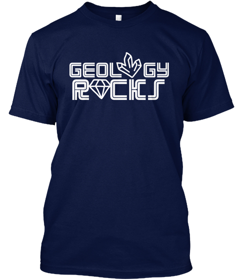 Geology Rocks Navy T-Shirt Front