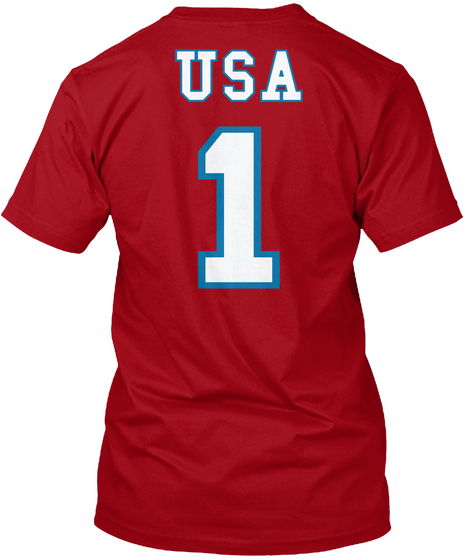 Usa 1 Deep Red Kaos Back