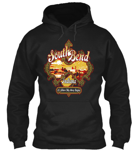 South Bend It's Where My Story Begins Black T-Shirt Front