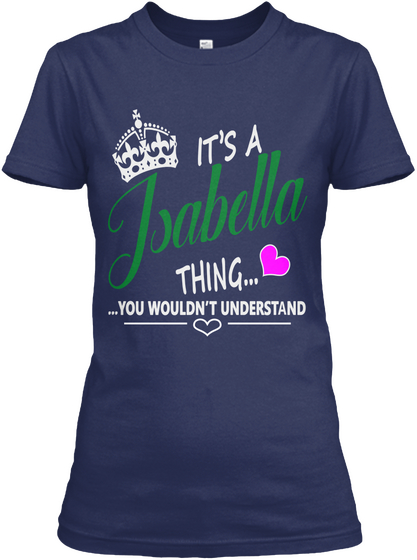 Isabella Navy T-Shirt Front