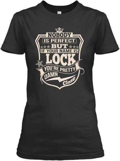 Nobody Perfect Lock Thing Shirts Black T-Shirt Front