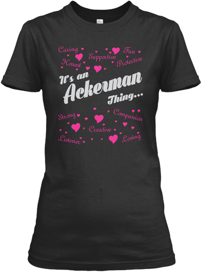 Its An Ackerman Thing Black Camiseta Front