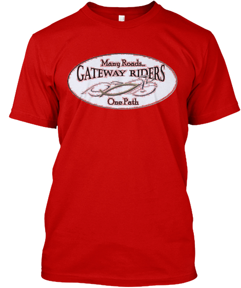 Many Books Gateway Riders One Path Classic Red Maglietta Front