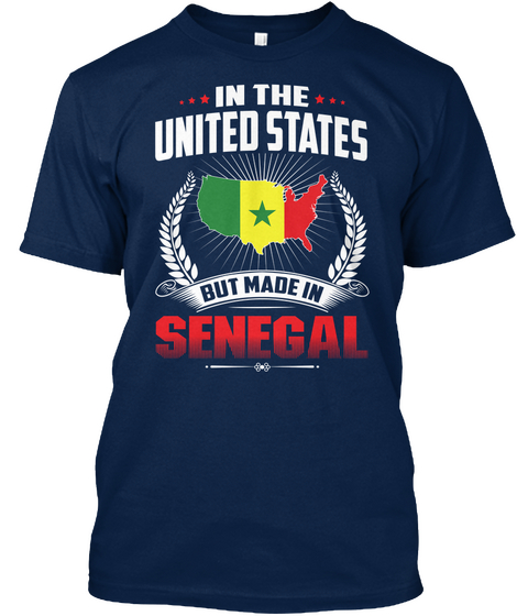 In The United States But Made In Senegal Navy Camiseta Front