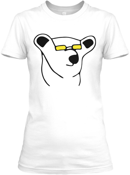 It Z Mu Rd A  Polar Bear Logo   Women's White T-Shirt Front