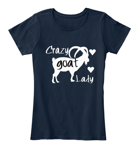 Crazy Goat Lady New Navy T-Shirt Front