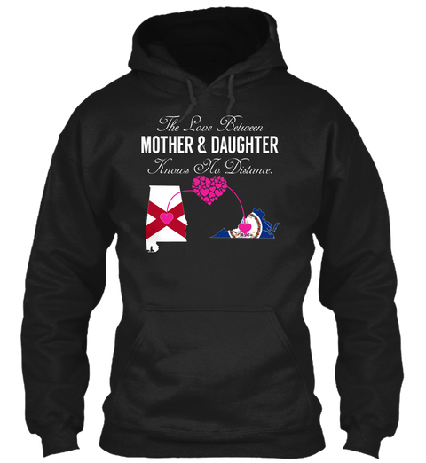 Mother Daughter   Alabama Virginia Black T-Shirt Front