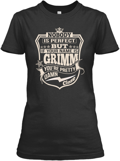 Nobody Perfect Grimm Thing Shirts Black Camiseta Front