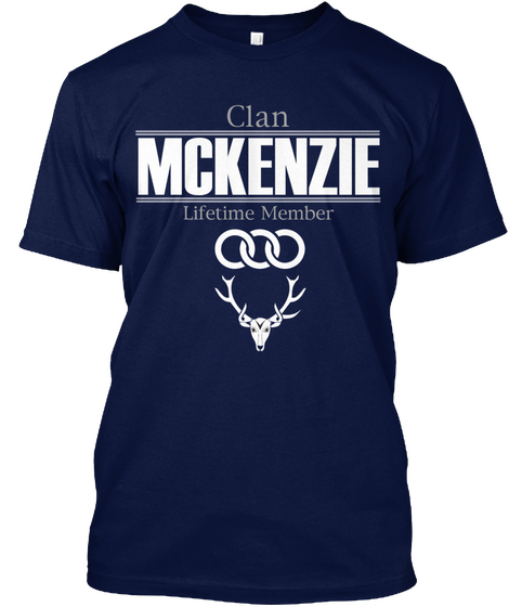 Clan Mckenzie Lifetime Member Navy Maglietta Front