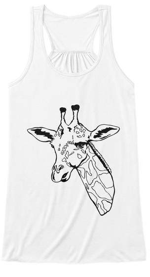 Giraffe White T-Shirt Front