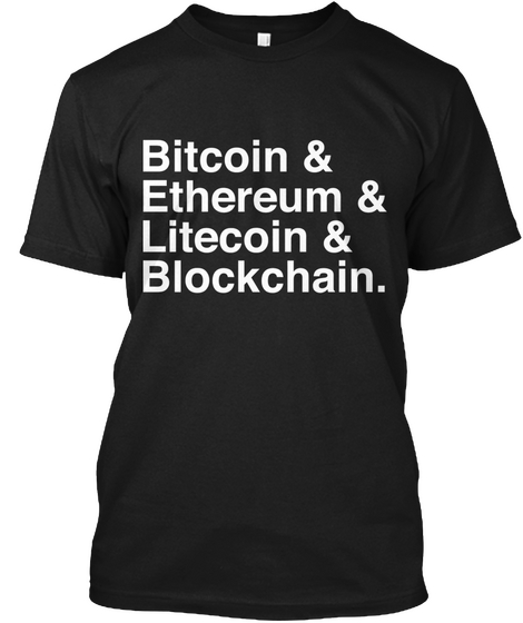 Bitcoin   Ethereum Black T-Shirt Front