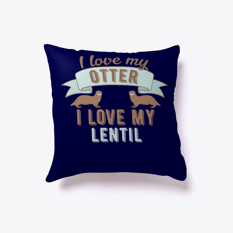 Otter Pillow   I Love My Otter Dark Navy T-Shirt Front