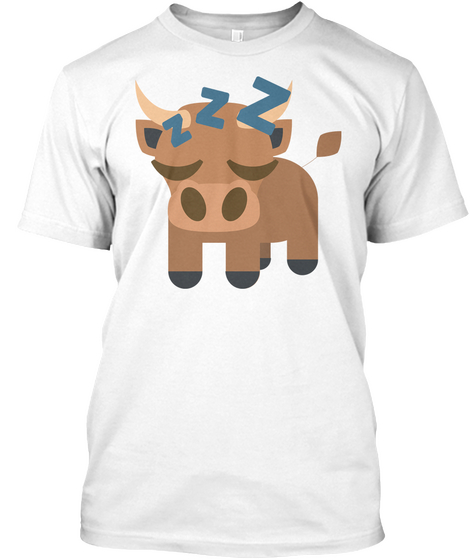 Ox Emoji Sleepy And Zzz Face White Camiseta Front