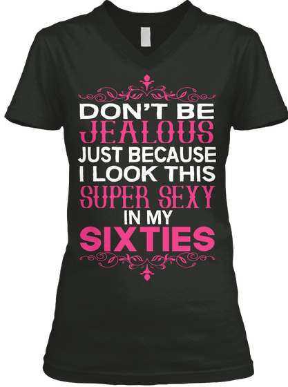 Super Sixties Shirt   Best Seller! Black Camiseta Front