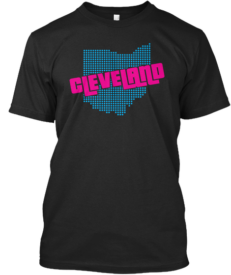 Cleveland Ohio Retro T Shirt Vintage Black T-Shirt Front