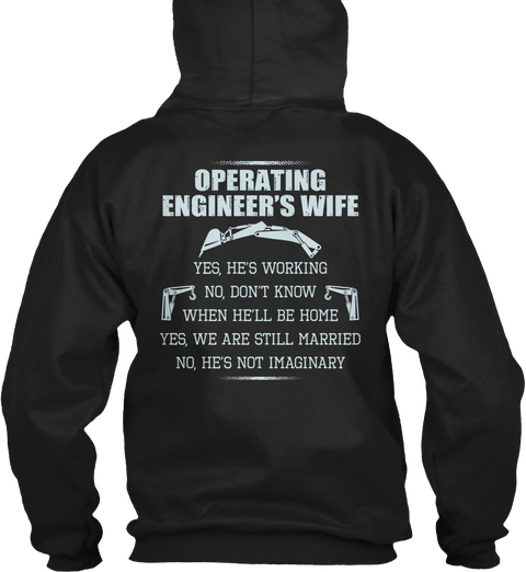 Operating Engineers Wife Black áo T-Shirt Back