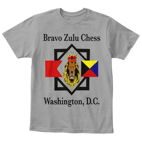 Bravo Zulu Chess Washington D C Light Heather Grey  T-Shirt Front