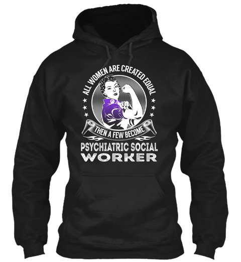 Psychiatric Social Worker Black T-Shirt Front