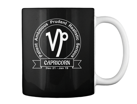 Vp Patient Ambitious Prudent Realistic Serious Capricorn Dec 21  Jan 19 Black áo T-Shirt Back