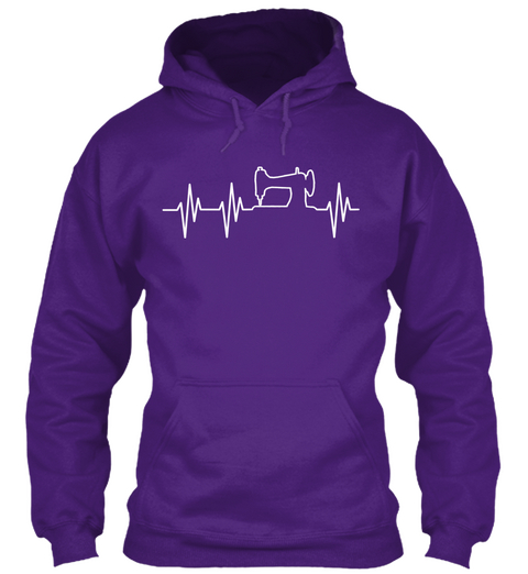 Sewing Machine Hearbeat! Purple T-Shirt Front