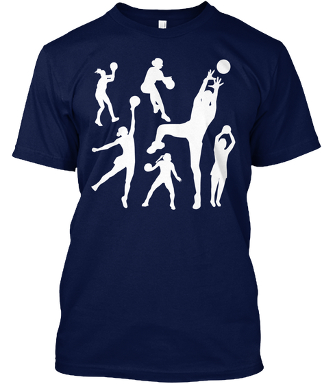 Netball Silhouette Accessories T Shirt Navy áo T-Shirt Front