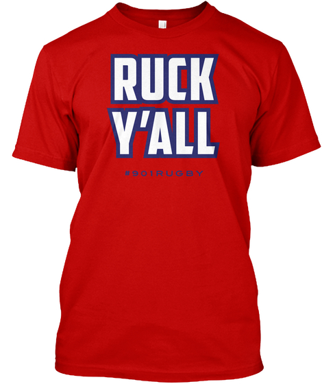 Ruck Y'all #901rugby Classic Red Kaos Front
