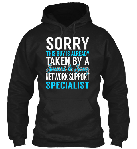 Network Support Specialist Black T-Shirt Front