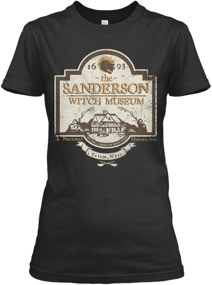 The Sanderson Witch Museum Black áo T-Shirt Front